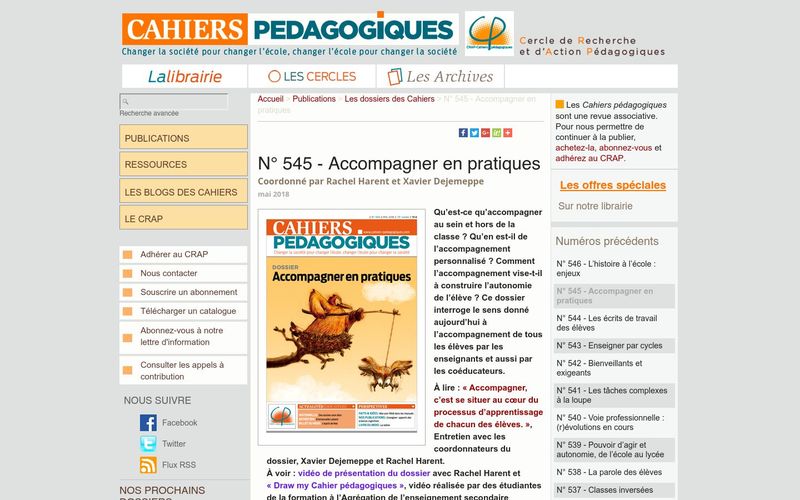 Accompagner en pratiques - Les Cahiers pédagogiques